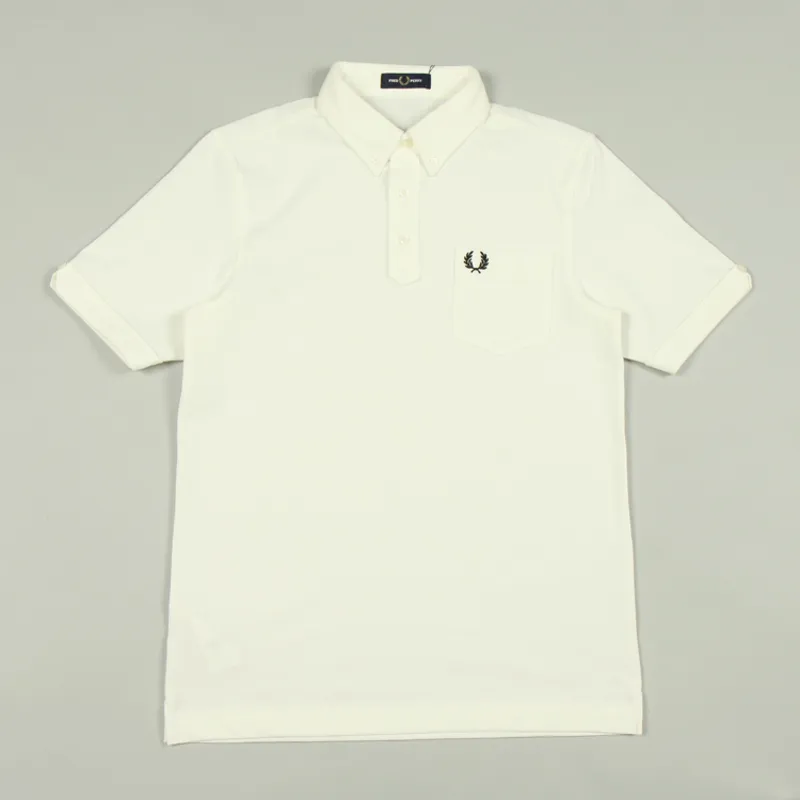 Fred Perry Button Down Collar Polo Shirt - Snow White
